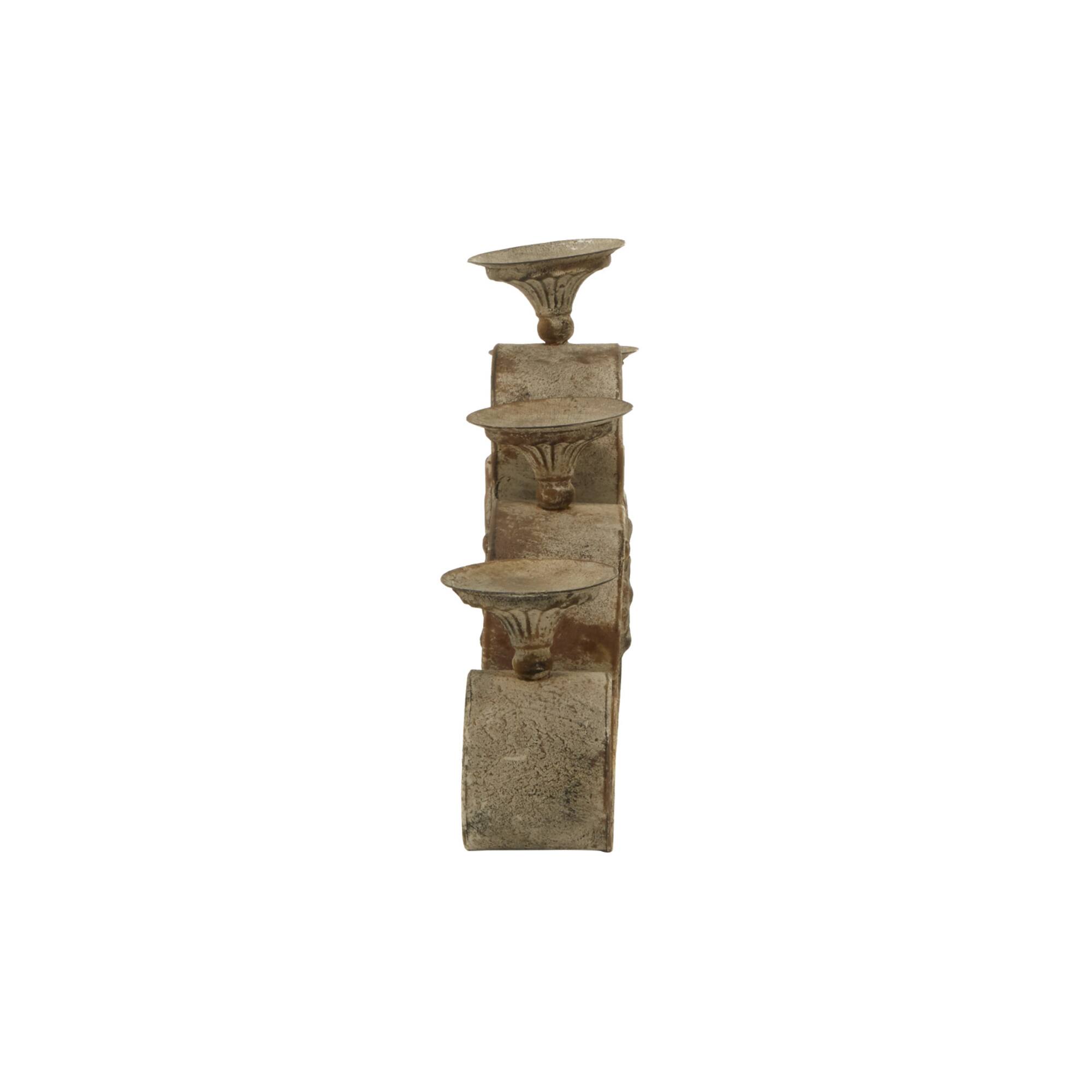 23'' Gray Iron Rustic Candle Holder